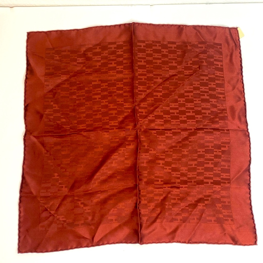 Hermes Pocket Square Rouge Brique Silk